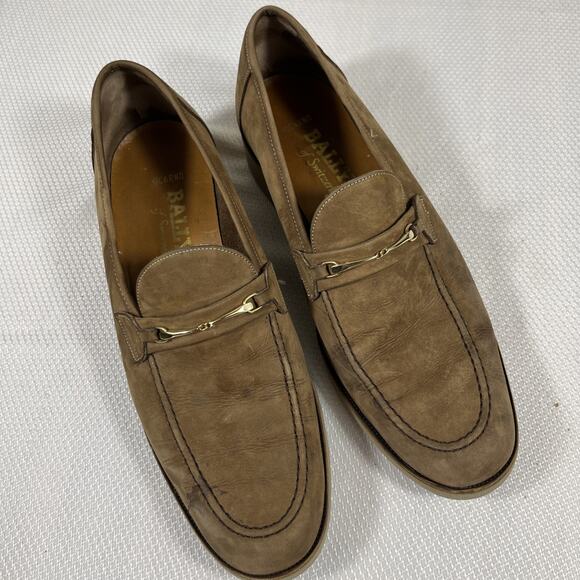 Bally of Switzerland Locarno Brown Leather Men's Slip-On Loafers Shoes Size 9.5D - Picture 1 of 12